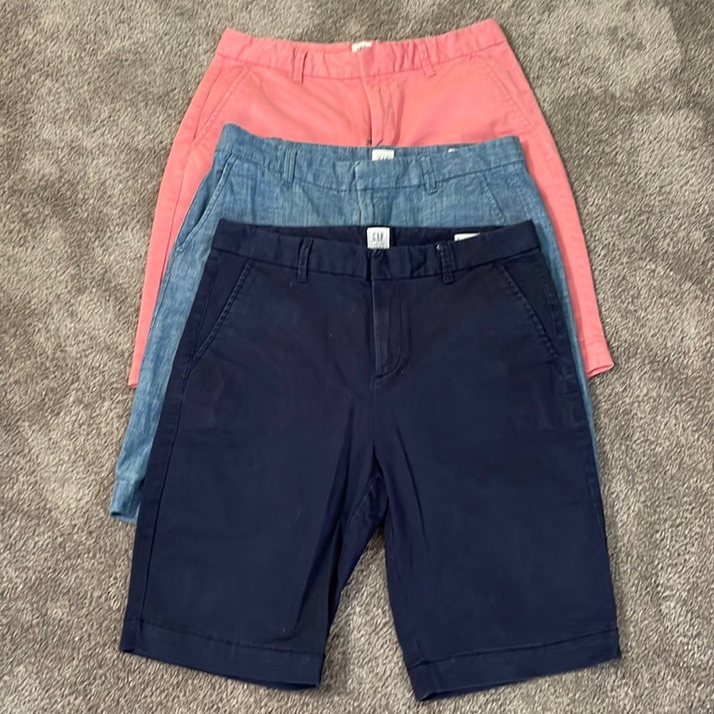 Bermuda Shorts. 9” inseam 3 colors